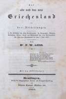 Das alte und das neue Griechenland : in drei abtheilungen.