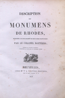 Descriptions des monuments de Rhodes.